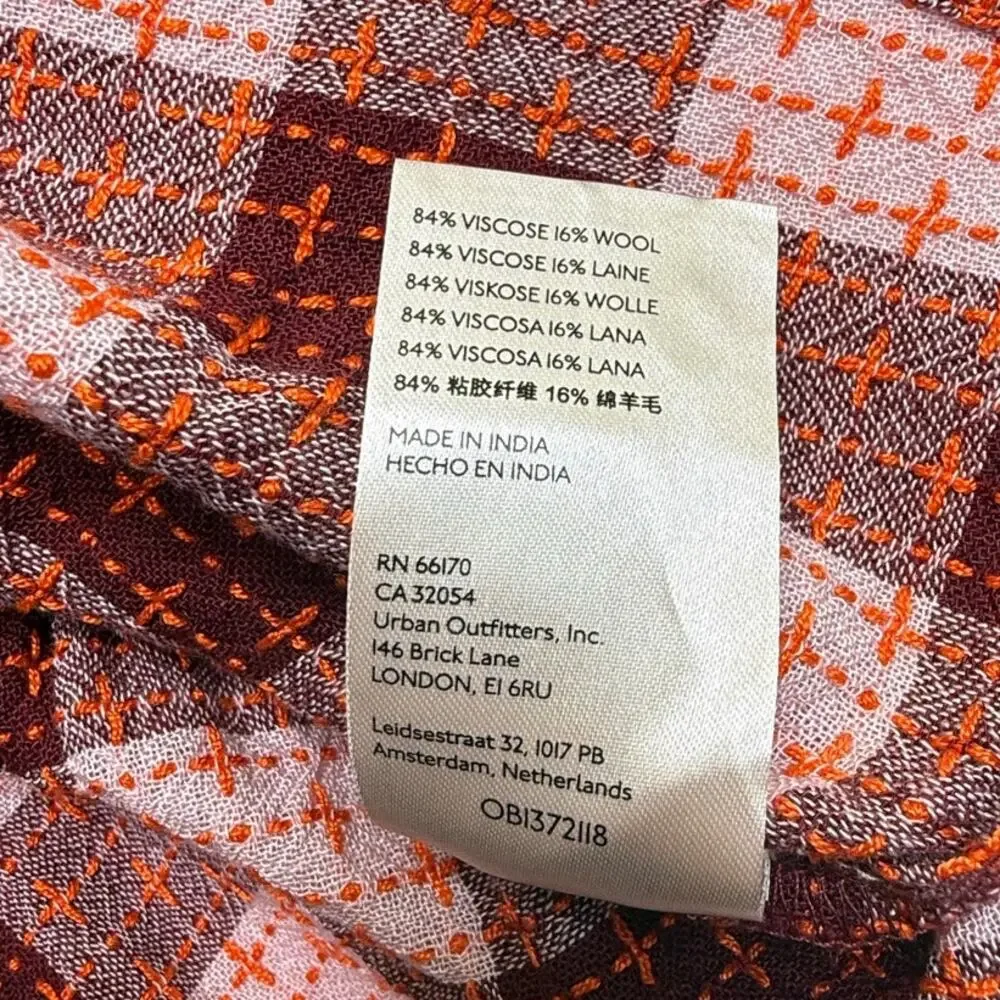 PILCRO Anthropologie Red Motif Plaid Smocked Blouse - Picture 7 of 10